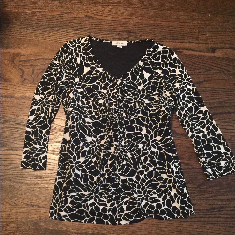 Black & White Top With Tummy Control Panel